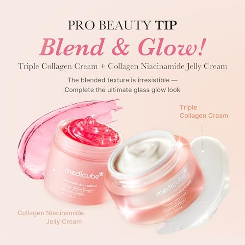 Medicube Collagen Swirl Duo For Glowing Fimer-Looking Skin: Collagen Jelly Cream 50Ml And Triple Collagen Cream | Niacinamide Hyaluronic Acid For Improving Skin's Moisture Barrier | Korean Skin Care