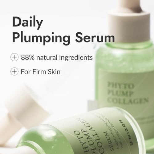 Mizon Phyto Plump Collagen Serum Vegan Collagen 88% Natural Ingredients With Adenosine Deep Hydration Korean Skincare (30 Ml/1.01 Fl Oz)
