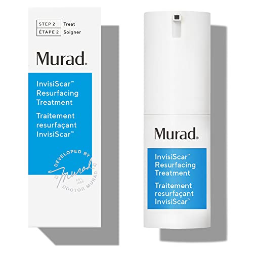 Murad Invisiscar Resurfacing Treat Acne Scar Solution With Vitamin C Salicylic Acid & Centella Asiatica For Smoother Texture Reduced Discoloration & Effectively Blurs Imperfections - 0.5 Fl Oz
