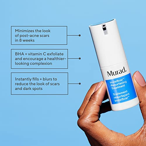 Murad Invisiscar Resurfacing Treat Acne Scar Solution With Vitamin C Salicylic Acid & Centella Asiatica For Smoother Texture Reduced Discoloration & Effectively Blurs Imperfections - 0.5 Fl Oz