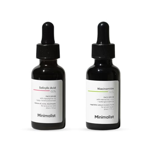 Minimalist Oil & Acne Control Skincare Serum Duo | Niacinamide 10% + Salicylic Acid 2% Combo