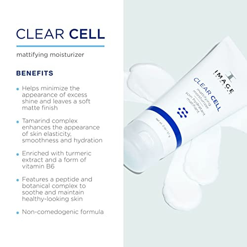 Image Skincare Clear Cell Mattifying Moisturizer Facial Lotion Hydrates Oily Prone Skin Removes Excess Shine 2 Oz