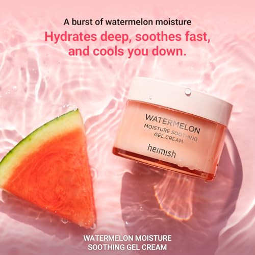 Heimish Watermelon Moisture Soothing Gel Cream - Hydrating Cooling & Soothing Plumping Facial Cream Daily Face Moisturizer With Watermelon Extract Lightweight Fast-Absorbing 3.7Fl.Oz/110Ml
