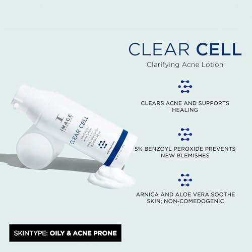 Image Skincare Clear Cell Clarifying Acne Lotion Treat With Benzoyl Peroxide Treats And Prevents Acne Blemishes 1.7 Oz