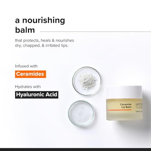 Minimalist Lip Balm For Dry Chapped Lips | With Ceramide & Hyaluronic Acid | 0.28 Oz/ 8Gm