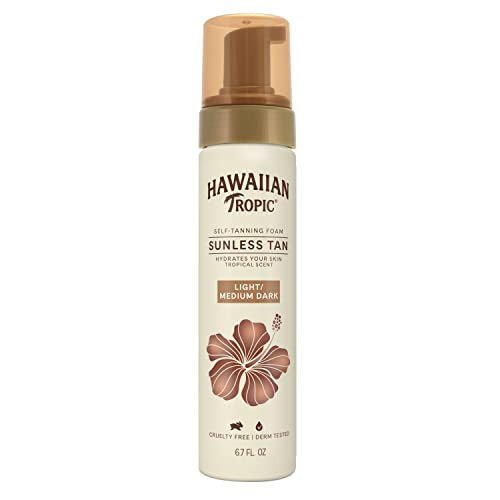 Hawaiian Tropic Sunless Tan Light/Medium Self-Tanning Foam 6.7Oz | Self Tanner Light Self Tanner Medium Sunless Tanner Sunless Tanning Foam 6.7Oz