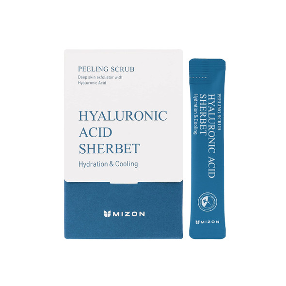 Mizon Peeling Scrubs With Hyaluronic Acid Baking Powder And hol Gentle Exfoliation Moisture Korean Facial Scrub (40 Pouches/7Oz)