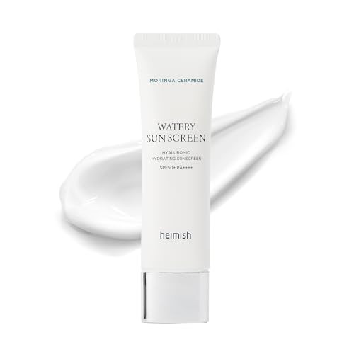 Heimish Moringa Ceramide Hyaluronic Hydrating Watery Sunscreen - Spf Face Moisturiser Daily Sunscreen For Face Broad Spectrum Spf 50 Non-Greasy Lightweight With Hyaluronic Acid 1.7Fl.Oz/50Ml