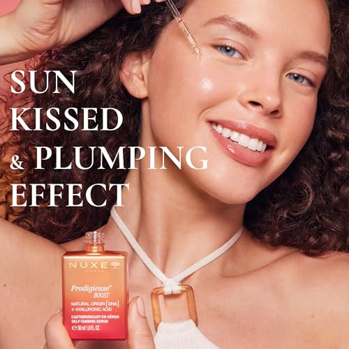 Nuxe Prodigieuse Boost Self Tanning Drops For Face And Neck. Self Tan Serum With Hyaluronic Acid And 100% Natural Dha For A Gradual Radiant Glow 1.0 Fl Oz