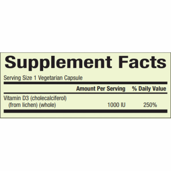 Vegan Bioenhanced Vitamin D3 1000 IU 90 veg caps by Whole Earth & Sea
