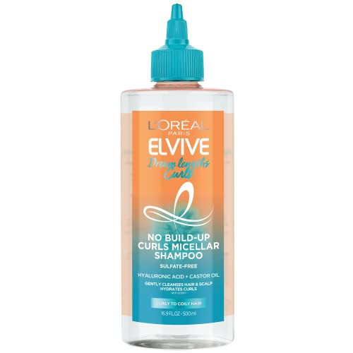 L'oreal Paris L Or Al Paris Elvive Dream Lengths Curls No Build-Up Micellar Shampoo Sulfate- Silicone- Paraben- With Hyaluronic Acid And Castor Oil. Best For Curly Hair To Coily Hair 16.9 Fl Oz