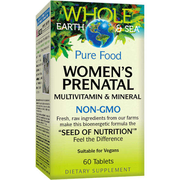 Womens Prenatal Multivitamin & Mineral NON-GMO 60 tabs by Whole Earth & Sea