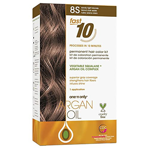 Onen Only Argan Oil Fast 10 Permanent Hair Color Kit - 8S Sandy Light Blonde Hair Color Unisex 1 Pc