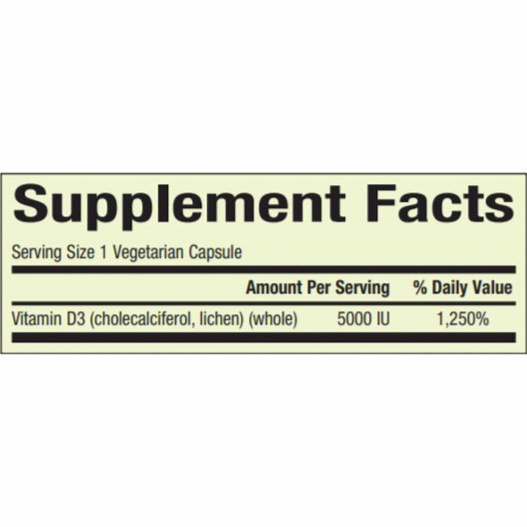 Vegan Bioenhanced Vitamin D3 5000 IU 60 veg caps by Whole Earth & Sea