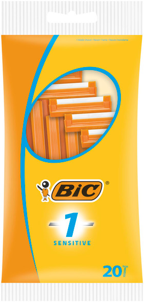 Bic 1 Sensitive Single Disposable Razor Blade For Men Designed For A Comfortable Sensitive Shave Pack Of 20