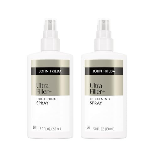 John Frieda Ultrafiller+ Thickening Spray For Fine & Thin Hair Volumizing Spray With Biotin & Hyaluronic Acid Heat Protection 5 Fl Oz Pack Of 2