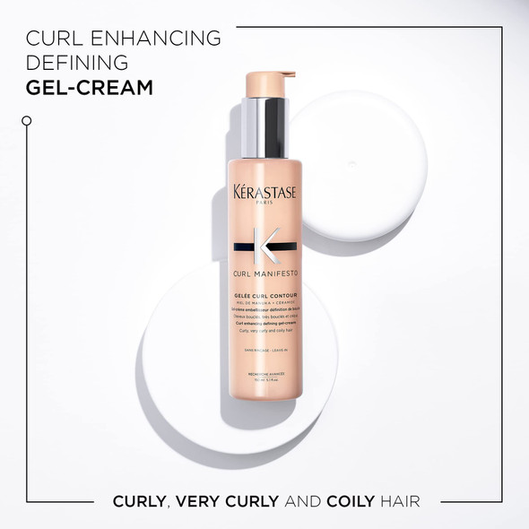 K Rastase Kerastase Curl Manifesto Gelee Curl Contour Hair Serum Enhances Curl Definition Without Crunch Anti-Frizz With Shea Butter For All Wavy Curly Very Curly & Coily Hair