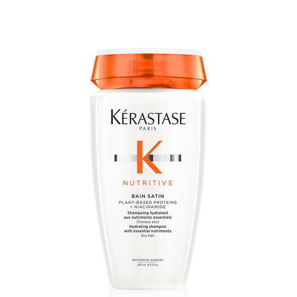 K Rastase Kerastase Nutritive Bain Satin Shampoo Gently Cleanses & Replenishes Moisture For Soft Shiny Hair With Plant-Based Proteins & Niacinamide For Fine To Medium Dry Hair