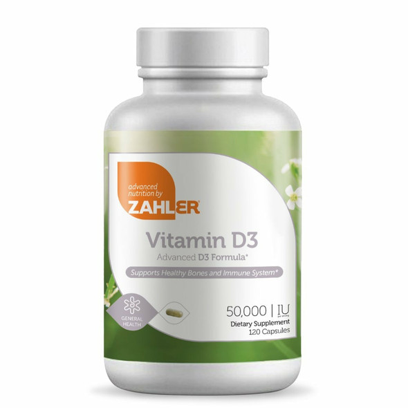 Vitamin D3 50,000 IU 120 caps by Advanced Nutrition by Zahler