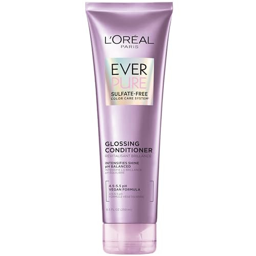 L'oreal Paris Sulfate Glossing Conditioner Intensifies Hair Shine & Smoothness Ph Balanced & Argan Oil Infused Vegan Hair Care Everpure 8.5 Fl Oz