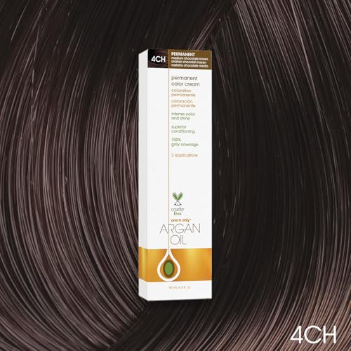 Onen Only Permanent Hair Color - Permanent Hair Dye Made With Argan Oil - Delivers Rich Accurate Tones With Gray Coverage - Improves Moisture & Elasticity - 4Ch Medium Chocolate Brown ( ) 3 Oz