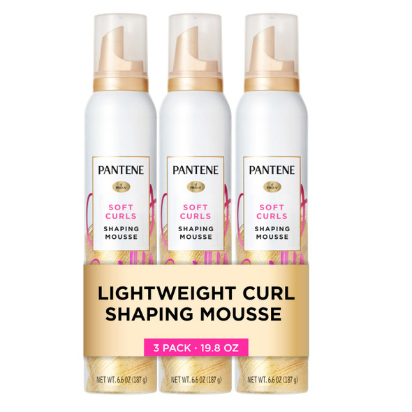 Pantene Curl Mousse For Curly Hair Tames Frizz For Soft Touchable Curls Each ( ) 6.6 Oz Pack Of 3