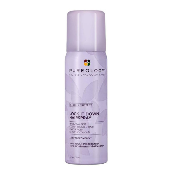 Pureology Style + Protect Lock It Down Hairspray For Color-Treated Hair - Provides Maximum Hold And Radiant Shine Silicone- & Vegan