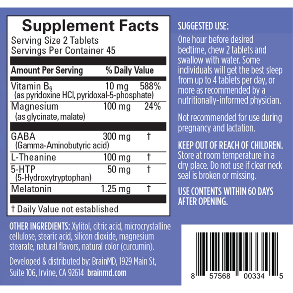 Put Me to Sleep 90 chewable tabs by BrainMD