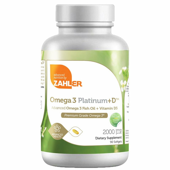 Omega 3 Platinum  D 90 softgels by Advanced Nutrition by Zahler