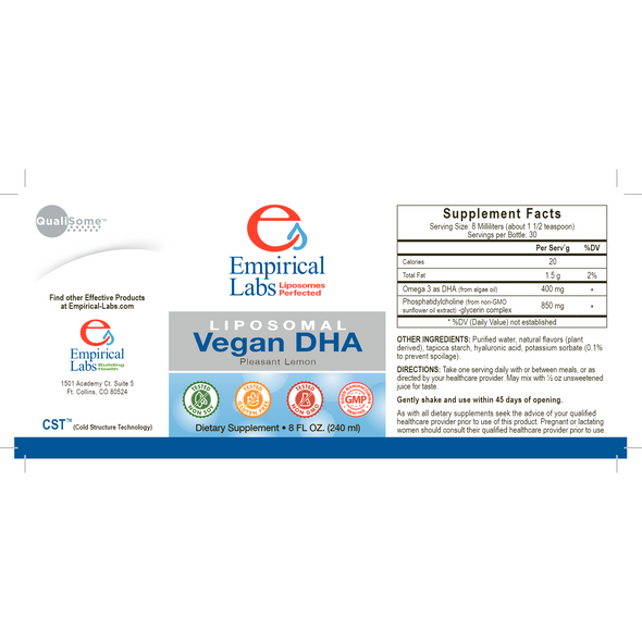 Liposomal Vegan DHA 8 oz by Empirical Labs