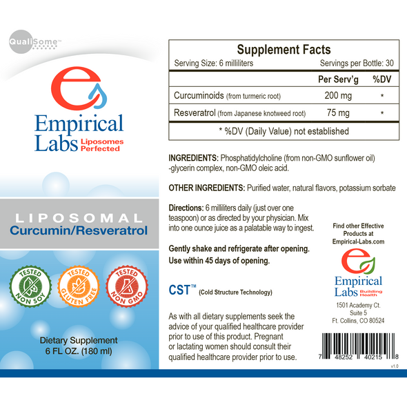 Liposomal Curcumin/Resveratrol 6 oz by Empirical Labs