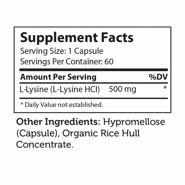 L-Lysine 60 caps by Advanced Nutrition by Zahler