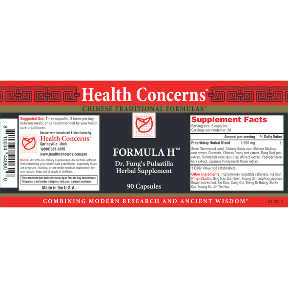 Formula H 90 caps by Health Concerns