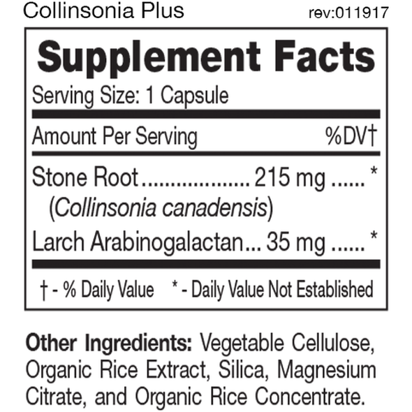 Collinsonia Plus 60 caps by DAdamo Personalized Nutrition