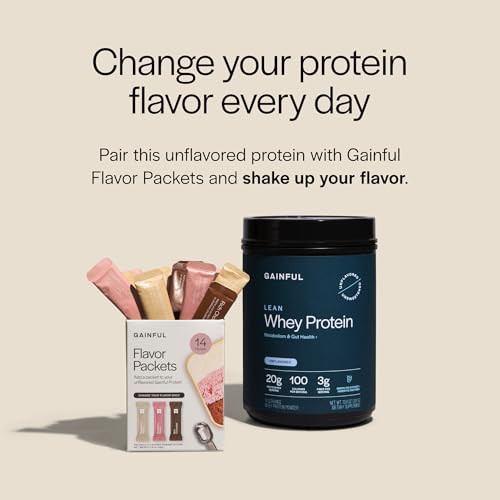 Gainful Lean Whey Protein Powder & Neapolitan Flavor Bundle Protein Supports 14 Servings 20G