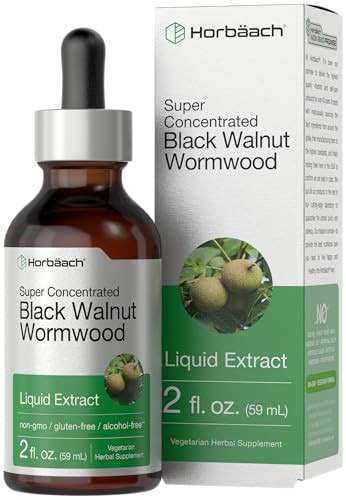 Horbaach Black Walnut Hull Wormwood Extract Tincture 2 Fl Oz