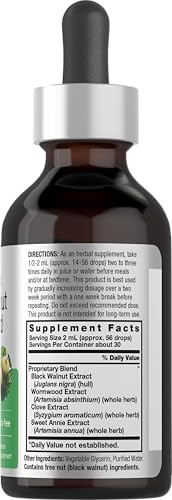 Horbaach Black Walnut Hull Wormwood Extract Tincture 2 Fl Oz