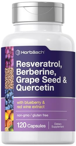 Horbaach Resveratrol Berberine Grape Seed & Quercetin 120 Capsules