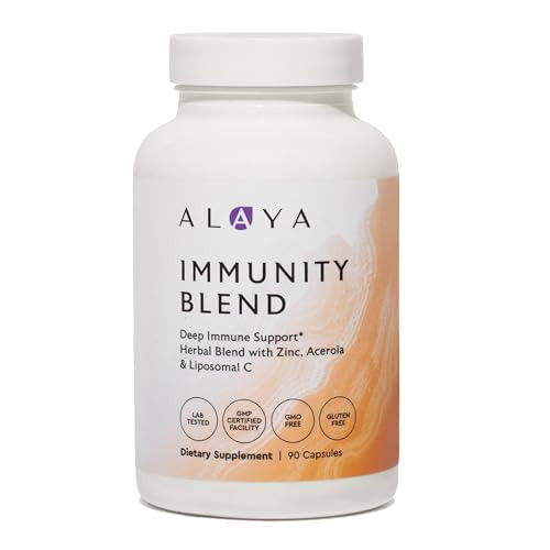 Alaya Naturals Immunity Blend Immune Support With Vitamin C Zinc Elderberry Garlic 90 Capsules