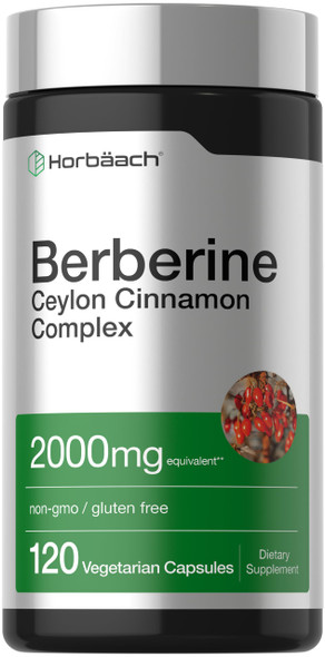 Horbaach Berberine With Ceylon Cinnamon 120 Veggie Capsules