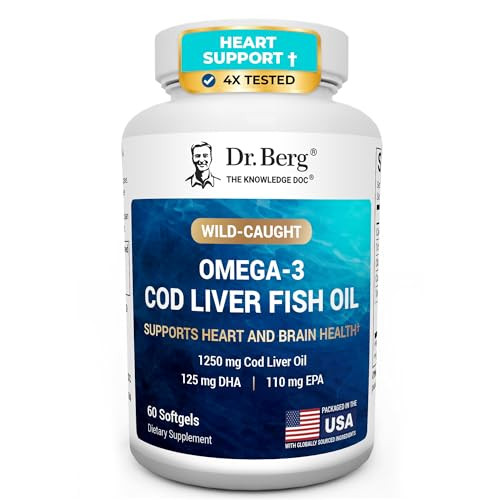 Dr Berg Nutritionals Omega 3 Cod Liver Fish Oil 60 Softgels
