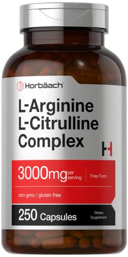 Horbaach L Arginine L Citrulline Complex 250 Capsules 3000Mg