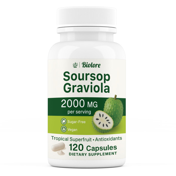Biolore Pure Soursop Graviola Capsules 120 Count
