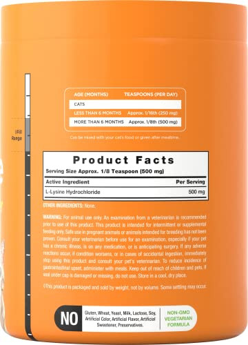 Horbaach L Lysine Powder For Cats 12Oz 500Mg
