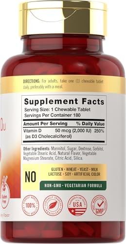 Carlyle Chewable Vitamin D3 180 Chewable 2000 Iu