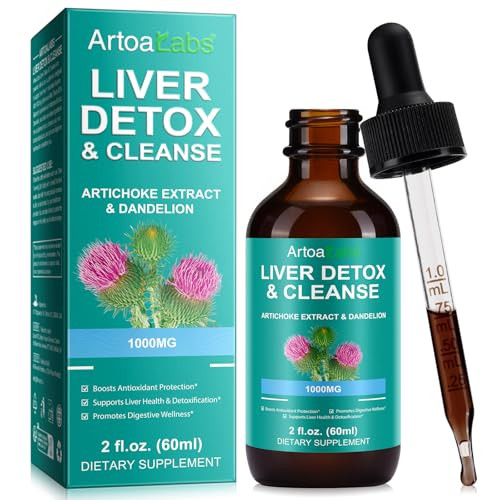 Artoalabs Milk Thistle Liquid Drops For Liver Detox & Cleanse Silymarin 2 Fl Oz 1000Mg