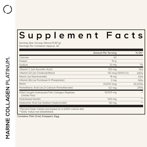 Codeage Marine Collagen Protein Powder Supplement Platinum 1150 Oz 10000 Mcg