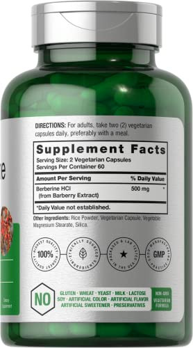 Horbaach Berberine Hcl Supplement 120 Capsules 500Mg