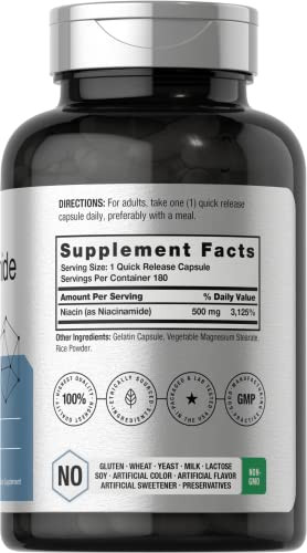 Horbaach Nicotinamide 180 Capsules 500Mg