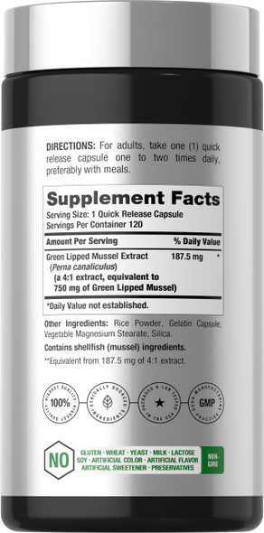 Horbaach Green Lipped Mussel 120 Capsules